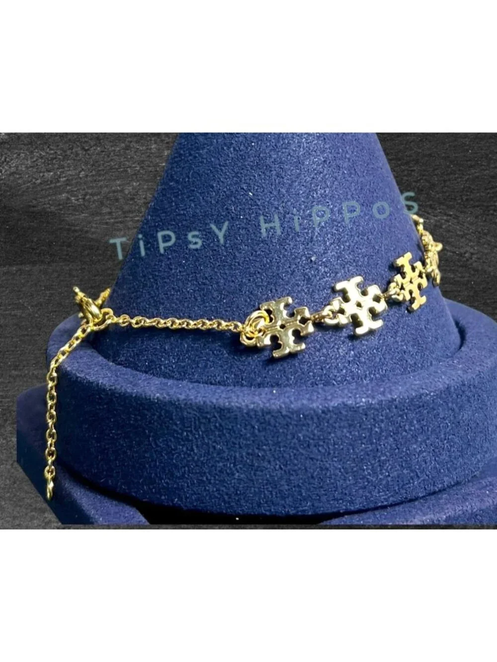 NEW!!!  Tory Burch Gold Kira Logo Clain Bracelet!